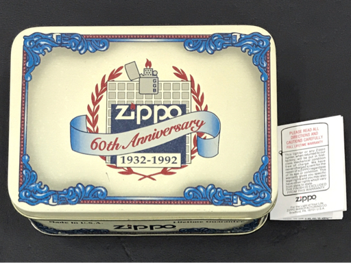 1円 ジッポー オイルライター 60th Anniversary 1932-1992 高さ5.5cm 喫煙具 喫煙グッズ 保存缶ケース付き ZIPPO_画像7