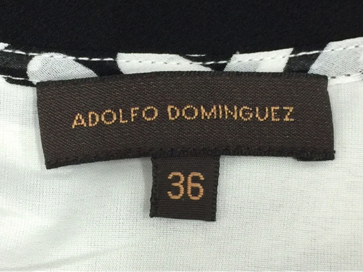 アドルフォ・ドミンゲス サイズ36 シャツワンピース ホワイト×ブラック レディース ADOLFO DOMINGUEZ_画像4