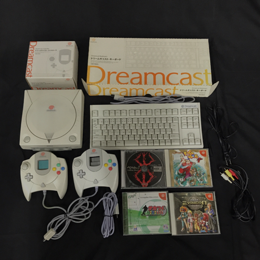 SEGA HKT-3000 Dreamcast/T-1201 パワーストーン/HDR-0126 サカつく特大号 等 含む ゲーム機 ソフト 等 まとめ セット_画像1