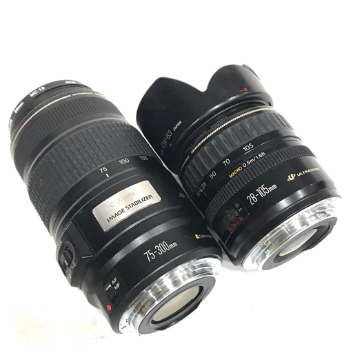 Canon EOS Kiss III EF 75-300mm 1:4-5.6 IS 28-105mm 1:3.5-4.5 一眼レフフィルムカメラ レンズ QG052-44_画像8