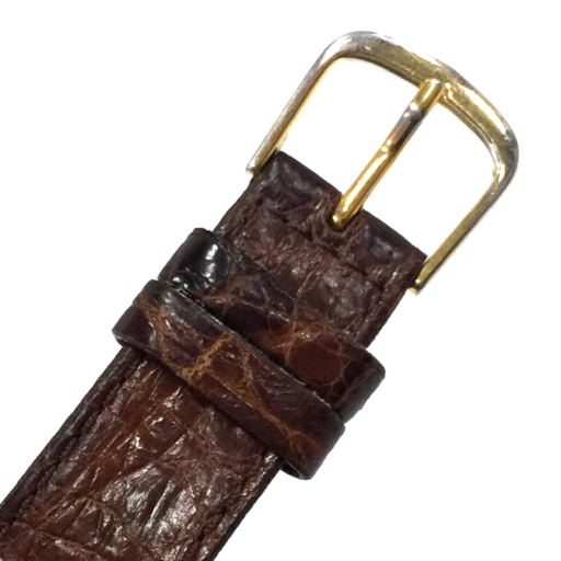 オメガ デビル クォーツ 1337 デイト 腕時計 ゴールドカラー文字盤 ジャンク品 メンズ 社外ベルト OMEGA QR052-174の画像6