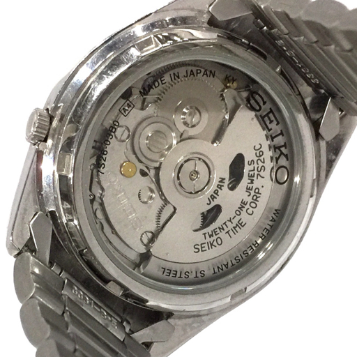 セイコー 5 自動巻 オートマチック デイデイト 腕時計 7S26-03B0 稼働品 純正ブレス ファッション小物 QR052-111の画像2