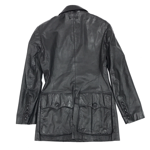ゴルチェ サイズ40 長袖 レザー ジャケット フロントボタン レディース ブラック Jean Paul Gaultier QR052-384の画像3