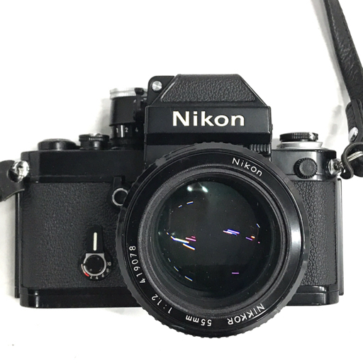 Nikon F2 フォトミックA ブラック Ai NIKKOR 55mm 1:1.2 含む 一眼レフフィルムカメラ レンズ セットの画像2