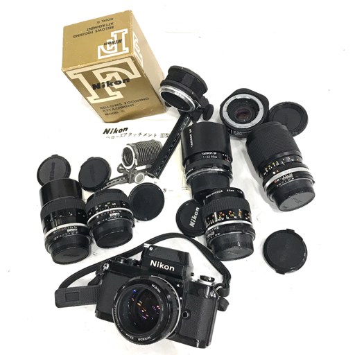 Nikon F2 フォトミックA ブラック Ai NIKKOR 55mm 1:1.2 含む 一眼レフフィルムカメラ レンズ セットの画像1