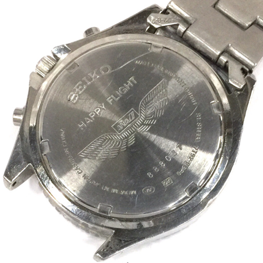 セイコー ANA ハッピーフライト クロノグラフ デイト クォーツ 腕時計 7T92-0CF0 純正ブレス SEIKO QR052-226の画像2
