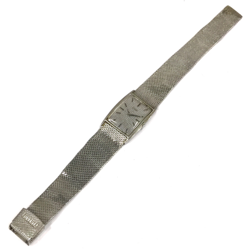 ジュベニア 手巻き 機械式 腕時計 スクエアフェイス シルバーカラー 不動品 純正ブレス JUVENIA QR052-245の画像4