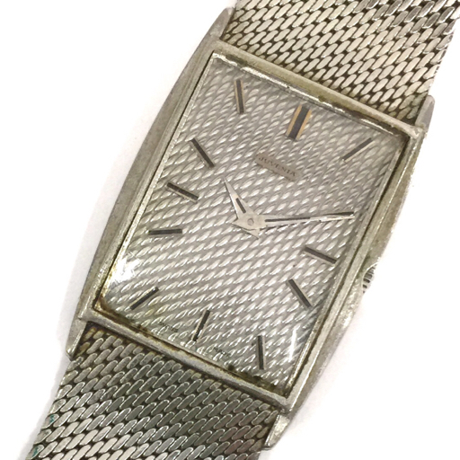 ジュベニア 手巻き 機械式 腕時計 スクエアフェイス シルバーカラー 不動品 純正ブレス JUVENIA QR052-245の画像1