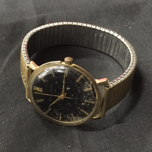 タカノ シャトーノーベル 19石 手巻き 機械式 腕時計 ブラック文字盤 メンズ 稼働品 社外ブレス ファッション小物の画像7