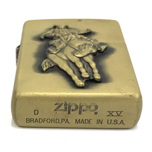 ジッポー カウボーイ 立体デザイン オイルライター ゴールドカラー 喫煙具 喫煙グッズ ブランド小物 箱付き ZIPPOの画像5