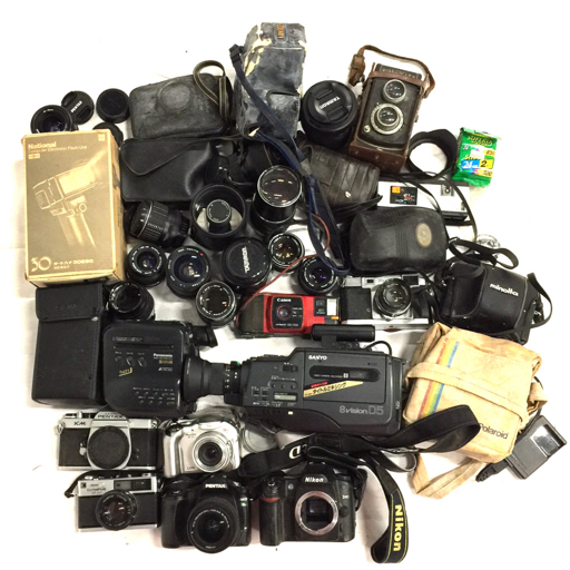 1円 Nikon D80/PENTAX IST D S/OLYMPUS 35 DC 等 含む カメラ レンズ アクセサリー 等 まとめ セットの画像1