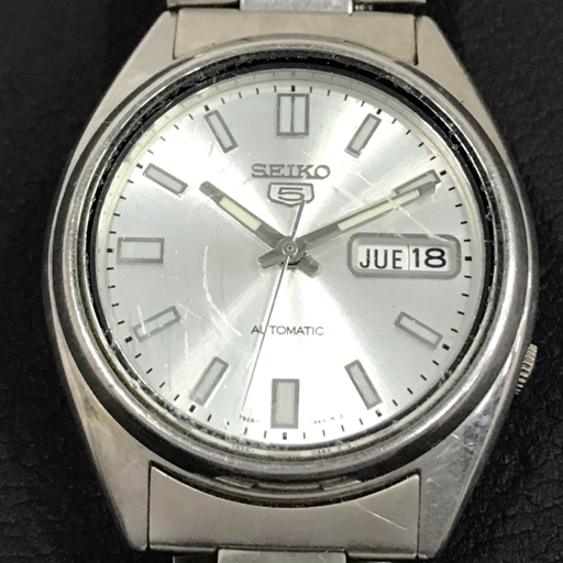 セイコー デイデイト 自動巻 オートマチック 腕時計 7S26-0480 メンズ シルバーカラー文字盤 純正ブレス QR052-276の画像2