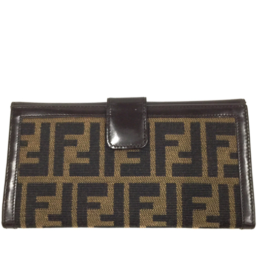 送料360円 フェンディ ズッカ柄 二つ折り長財布 Wホック ブランド小物 ブラウン系 FENDI QR052-504 同梱NGの画像2