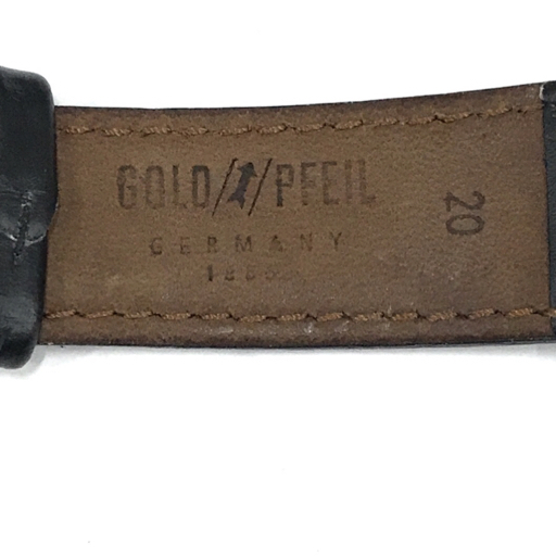 ゴールドファイル 腕時計 G91011 ラウンド デイト 黒文字盤 クォーツ メンズ 純正ベルト 稼働 GOLD PFEILの画像7