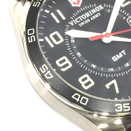 ビクトリノックス GMT デイト クォーツ 腕時計 Ref.241895 メンズ ブラック文字盤 未稼働品 付属品あり VICTORINOXの画像4