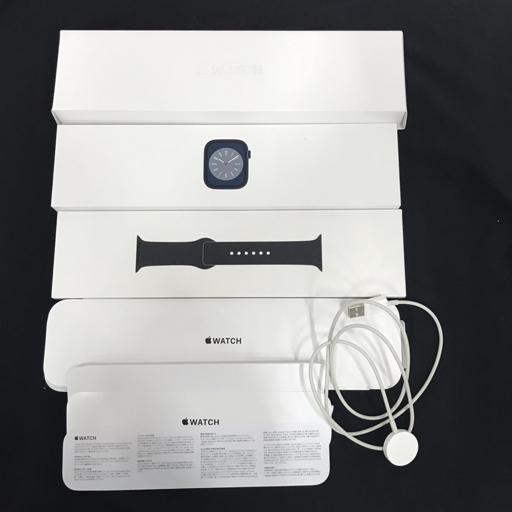 1円 Apple Watch Series 8 GPS+Cellularモデル 45mm MNK43J/A ミッドナイトスポーツバンド アップルウォッチ_画像9