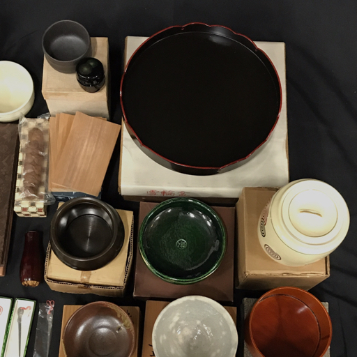 茶碗 茶杓 水差し 茶具敷 等 茶道具 保存箱付き まとめセットの画像3