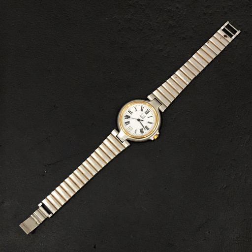 ダンヒル デイト クォーツ ペアウォッチ 腕時計 ホワイト文字盤 未稼働品 現状品 計2点 セット DUNHILL_画像5