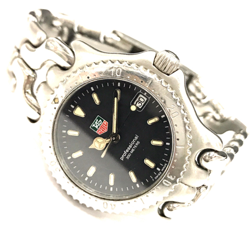  TAG Heuer Professional Date quartz wristwatch boys size WG-1214-K0 black face not yet operation goods 