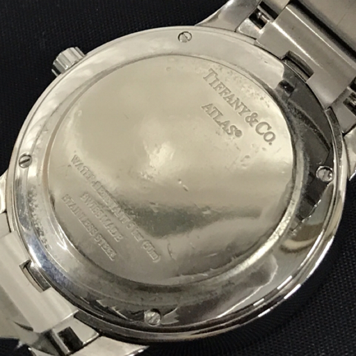  Tiffany Atlas Date quartz wristwatch men's operation goods black face original breath brand small articles TIFFANY