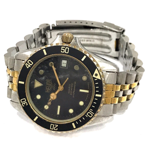 ホイヤー 1000 デイト クォーツ 腕時計 メンズ ブラック文字盤 未稼働品 ファッション小物 純正ブレス 980.020L_画像4