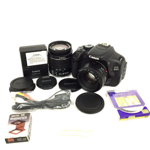 1円 CANON EOS 600D EF-S 18-55mm 1:3.5-5.6 IS II EF 50mm 1:1.8 II デジタル一眼レフ デジタルカメラ C020957_画像1