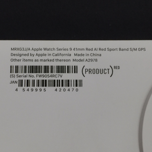 1 иен Apple Watch Series9 41mm GPS модель MRXG3J/A A2978 красный смарт-часы корпус 