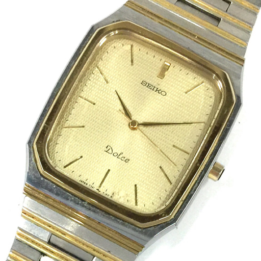  Seiko Dolce quartz wristwatch men's Gold color face not yet operation goods original breath 7741-5130 SEIKO