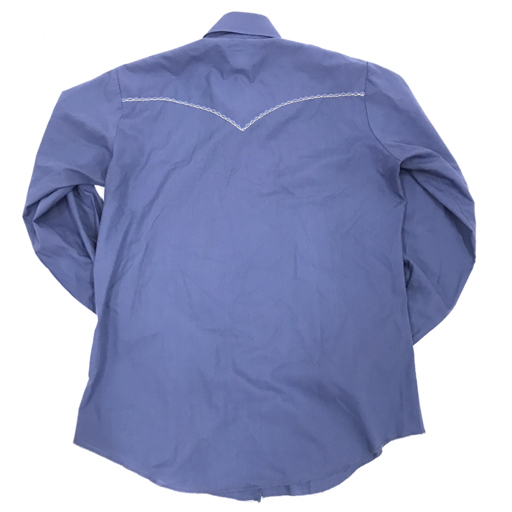 カルマン サイズ 16-36 コットン混 長袖 シャツ フロントボタン アパレル トップス メンズ ブルー系 青系 KARMAN_画像2