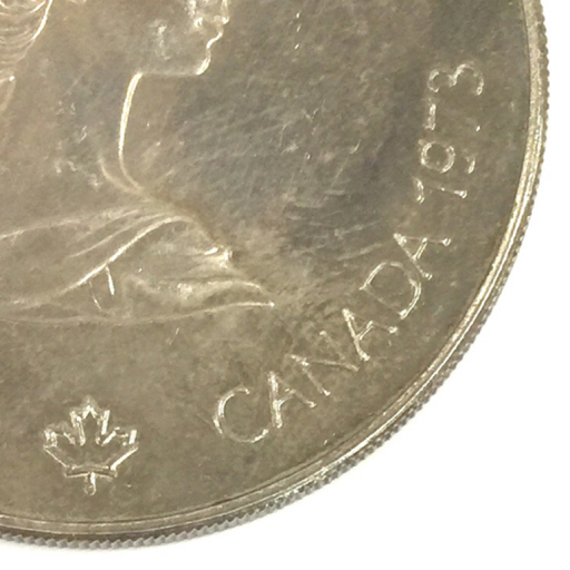 送料360円 カナダ モントリオールオリンピック記念コイン 5ドル 1973年 銀貨 現状品 同梱NG_画像4