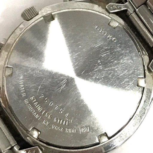 セイコー クロノグラフ デイト クォーツ 腕時計 V657-7100 ホワイト文字盤 未稼働品 純正ブレス SEIKO QR054-109_画像3