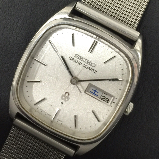 セイコー グランドクォーツ腕時計デイデイト 腕時計 4843-5011 シルバーカラー文字盤 メンズ 未稼働品 QR054-132_画像1