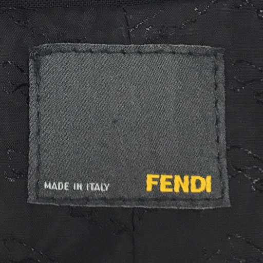 フェンディ サイズ38 長袖 ジャケット ウール混 フロントボタン レディース ブラック アウター FENDI_画像8