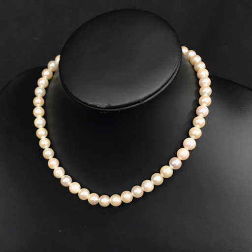  Akoya pearl pearl necklace catch SILVER diameter 8-8.5mm weight 41.5g accessory clothing accessories gem judgement document / preservation case attaching 