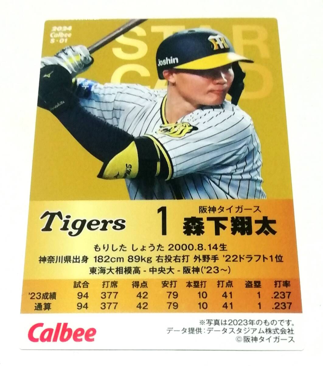 2024　第1弾　森下翔太　スターカード　阪神タイガース　【S-01】 ★ カルビープロ野球チップス_画像2