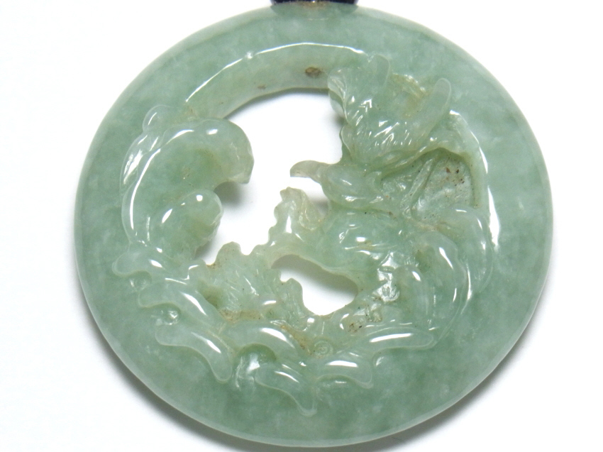 [cicada] there is no final result!1 jpy ~K18 natural jade & pearl pendant 