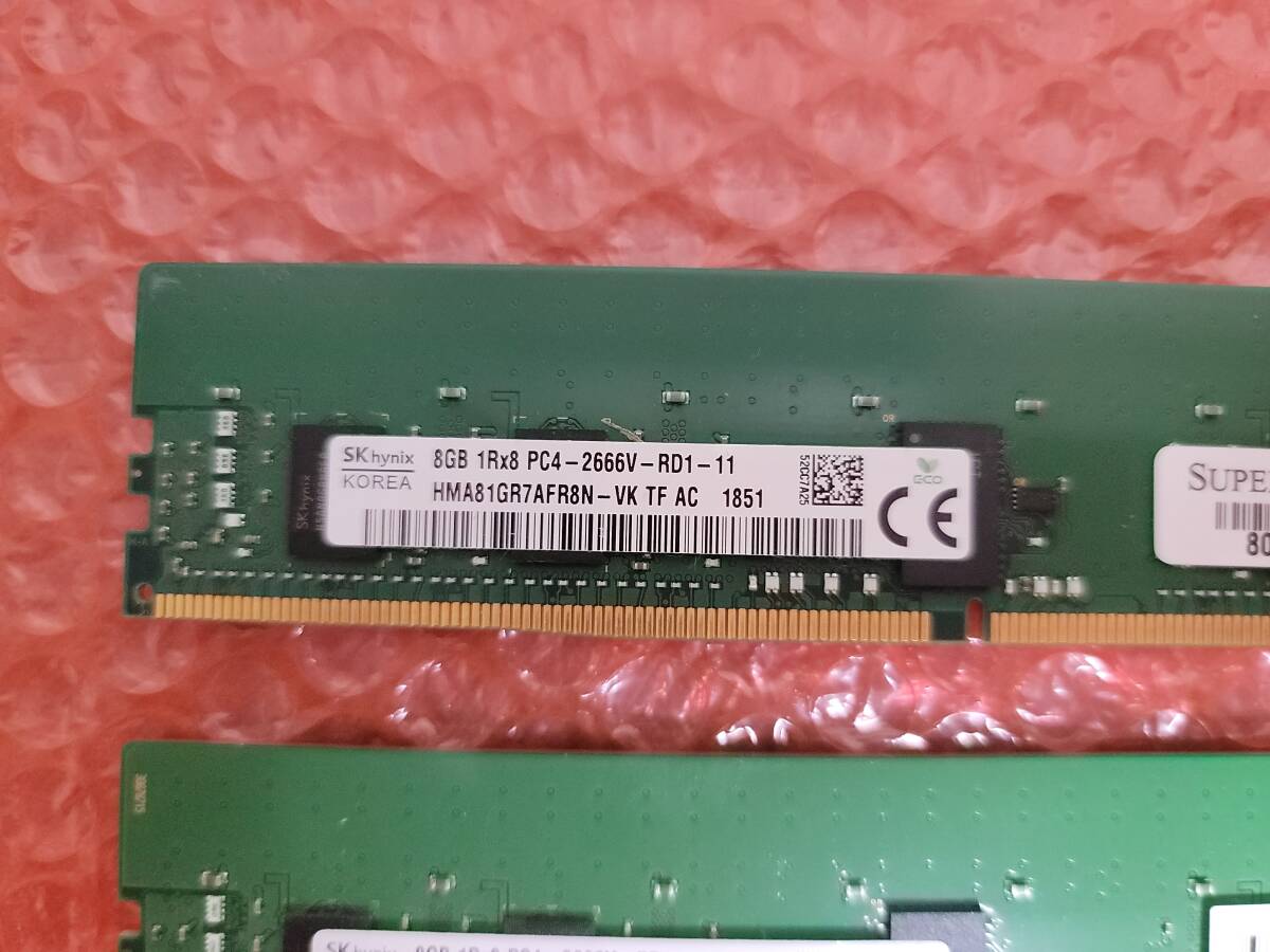 SKHynix DDR4 PC4-2666V 8GB*2 16GBセット デスクトップ ワークステーション用 メモリ Reg ECC 動作OKの画像2