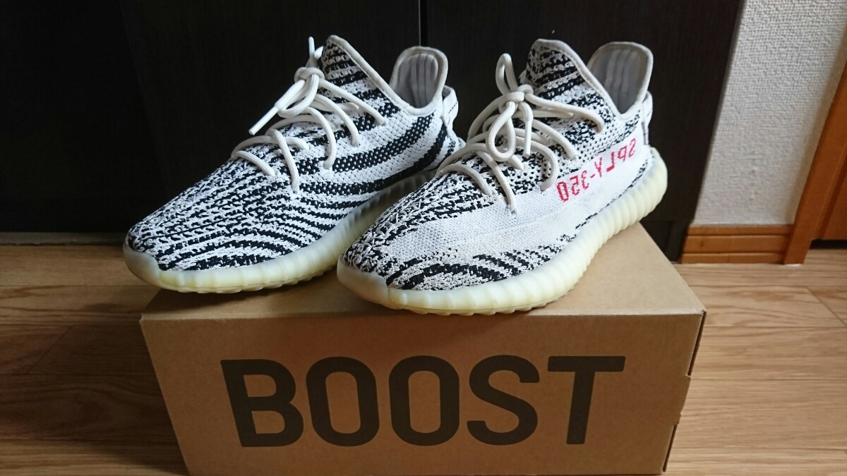 正規品アディダスイージーブースト350ZEBRAゼブラadidasoriginalsYEEZYBOOST350V2CP9654箱タグつきカニエウェストデザインKANYE_画像2