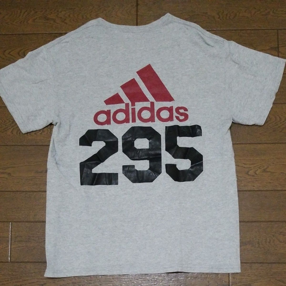 adidas　両面プリントTシャツ　グレー系　S A-2414