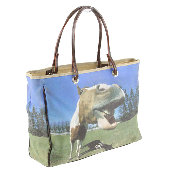 Anya Hindmarch/ Anya Hindmarch tote bag handbag horse pattern print blue blur un green other [NEW]*62EA10