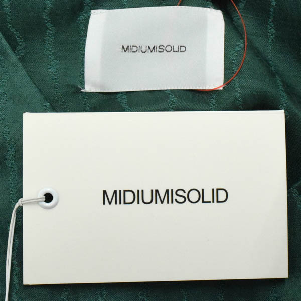 【美品】MIDIUMISOLID/ミディウミソリッド チュニック トップス ノースリーブ ブラウス 前後差丈 麻混 グリーン[NEW]★61DJ65_画像6