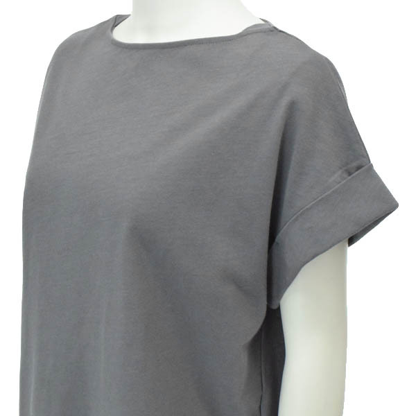 【美品・定価5.9千】PLST/プラステ 12-2201158 半袖 Tシャツ トップス ボートネック ラウンドヘム 綿 S グレー [NEW]★61DL01_画像2