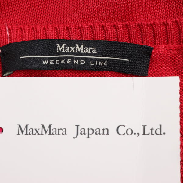 【定価2.2万】MaxMara Weekend/マックスマーラ ウィークエンド ノースリーブ ニット トップス シルク×綿 M 赤 [NEW]★61ED89_画像6