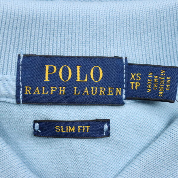 【美品】POLO RALPH LAUREN/ポロラルフローレン 半袖ポロシャツ トップス スリムフィット 綿 XSTP 155/80A 水色[NEW]★61EE22_画像7