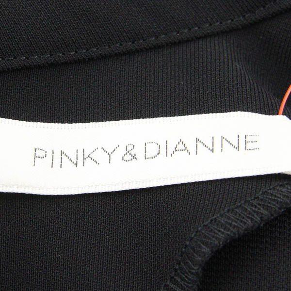 [ beautiful goods * regular price 2.4 ten thousand ]PINKY&DIANNE/ Pinky and Diane double Cross pearl embroidery blouse tops 36 black [NEW]*61EF48