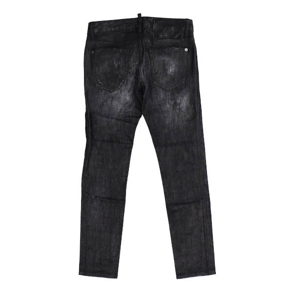 [ прекрасный товар ]Dsquared2/ Dsquared джинсы Denim брюки обтягивающий принт обработка dame[ji обработка 34 XS чёрный [ большой Thanksgiving ]*41BK80