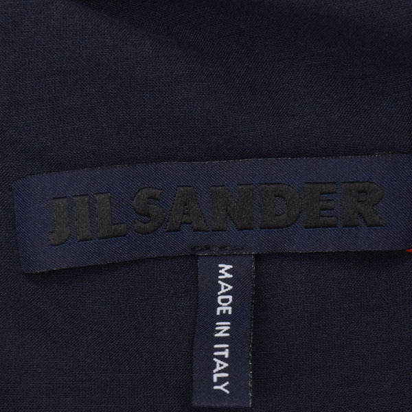 JIL SANDER/ジルサンダー レディース ミニ ワンピース 五分袖 コットン×シルク シンプル 34 S相当 ネイビー [大感謝祭]★41DK94_画像7