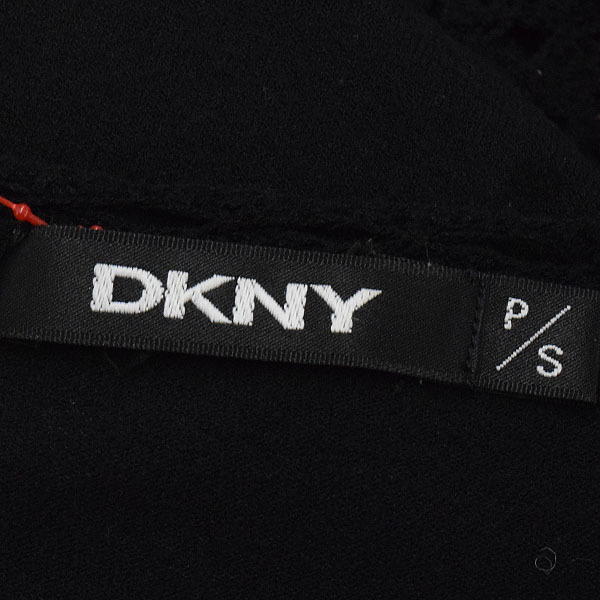 DKNY/ Donna Karan New York lady's cardigan tops 7 minute sleeve V neck lacework P/S black [NEW]*41GC65
