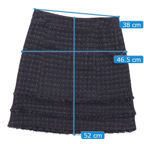 mila schon BLUE LABEL/ミラショーンブルーレーベル ひざ丈 台形スカート ツイード ラメ 42 L相当 ネイビー系 [NEW]★41KL36_画像8