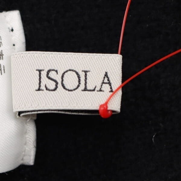 【美品】ISOLA BELLA/イゾラベラ ひざ丈 フレア スカート ニット ウール×カシミヤ ウエストゴム M 黒 [NEW]★41LC64_画像7